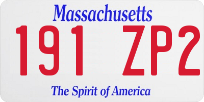 MA license plate 191ZP2