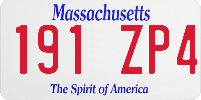 MA license plate 191ZP4