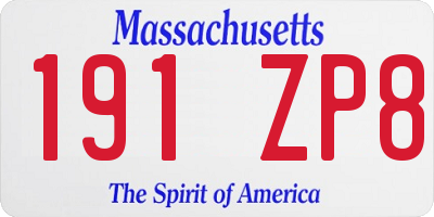 MA license plate 191ZP8