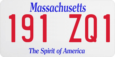 MA license plate 191ZQ1