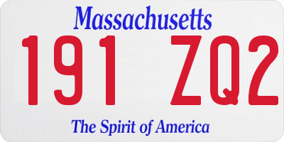 MA license plate 191ZQ2