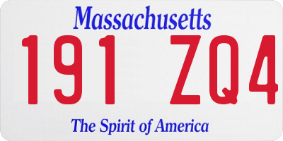 MA license plate 191ZQ4