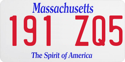 MA license plate 191ZQ5