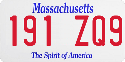 MA license plate 191ZQ9