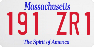 MA license plate 191ZR1