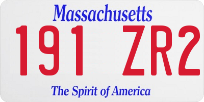 MA license plate 191ZR2