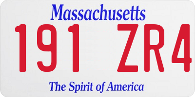 MA license plate 191ZR4