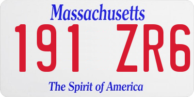 MA license plate 191ZR6