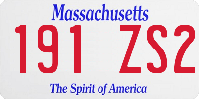 MA license plate 191ZS2