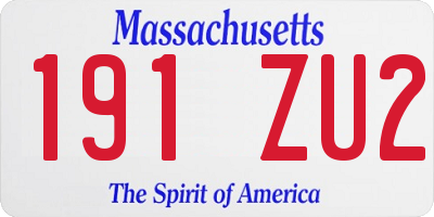 MA license plate 191ZU2