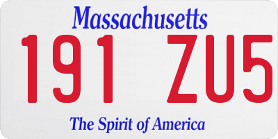 MA license plate 191ZU5