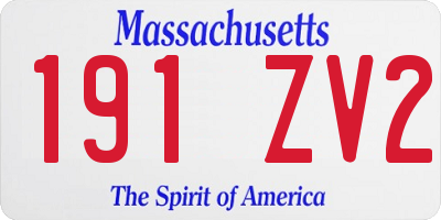 MA license plate 191ZV2