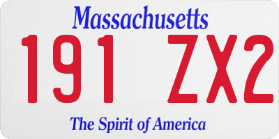 MA license plate 191ZX2