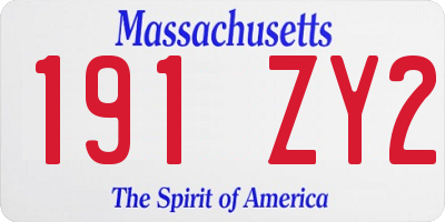 MA license plate 191ZY2