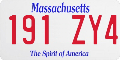 MA license plate 191ZY4