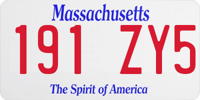 MA license plate 191ZY5