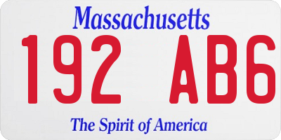 MA license plate 192AB6