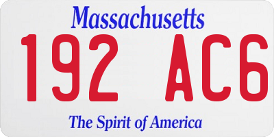 MA license plate 192AC6