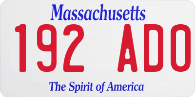 MA license plate 192AD0