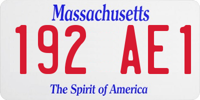 MA license plate 192AE1
