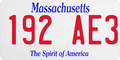 MA license plate 192AE3