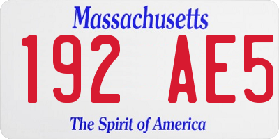 MA license plate 192AE5