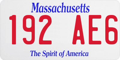 MA license plate 192AE6