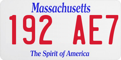 MA license plate 192AE7