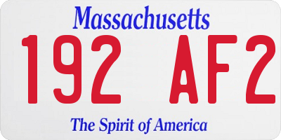 MA license plate 192AF2