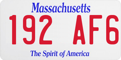 MA license plate 192AF6