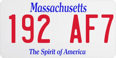 MA license plate 192AF7