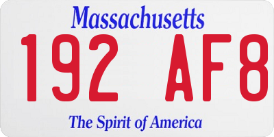 MA license plate 192AF8