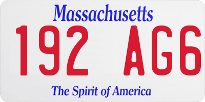 MA license plate 192AG6