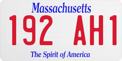 MA license plate 192AH1