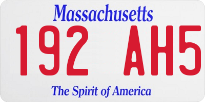 MA license plate 192AH5