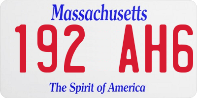 MA license plate 192AH6