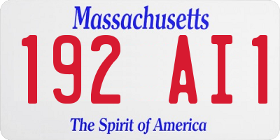 MA license plate 192AI1