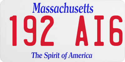 MA license plate 192AI6