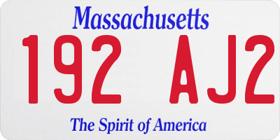 MA license plate 192AJ2