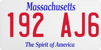MA license plate 192AJ6