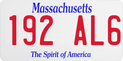 MA license plate 192AL6