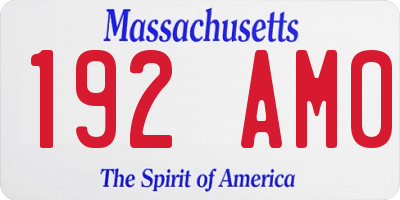 MA license plate 192AM0