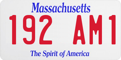 MA license plate 192AM1