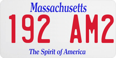 MA license plate 192AM2