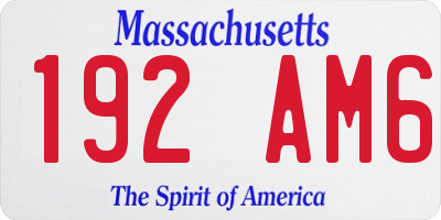MA license plate 192AM6