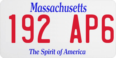 MA license plate 192AP6