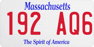 MA license plate 192AQ6