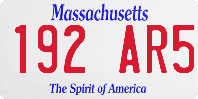 MA license plate 192AR5