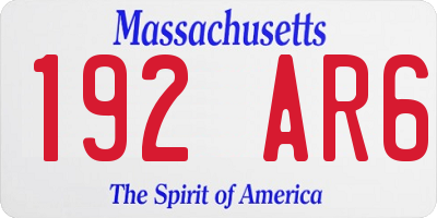 MA license plate 192AR6