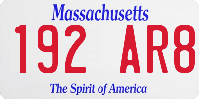 MA license plate 192AR8